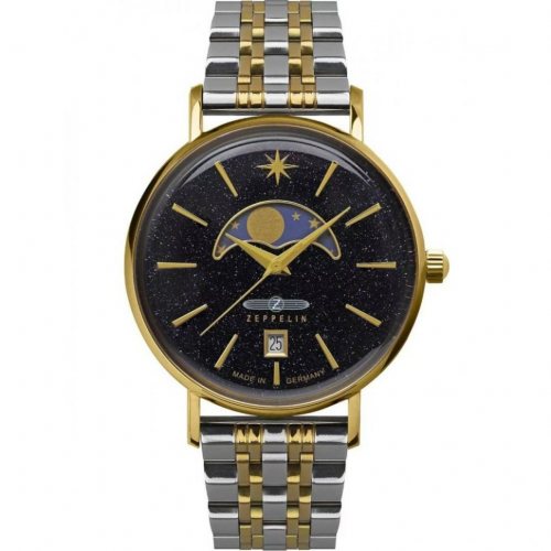 Zeppelin 8139M-3 Ladies Watch Luna Moon Phase 36mm 5ATM 
