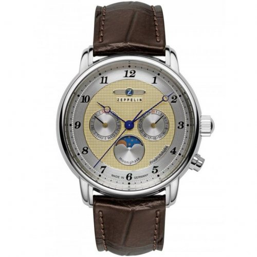 Zeppelin 8536-5 Mens Watch Friedrichshafen Moon Phase 40mm 5ATM 