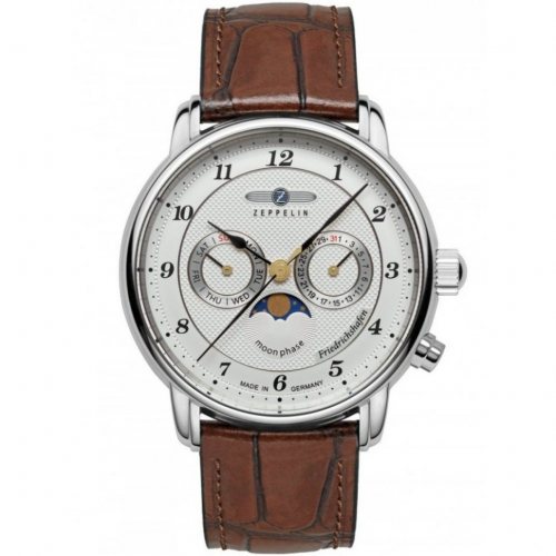 Zeppelin 8536-1 Mens Watch Friedrichshafen Moon Phase 40mm 5ATM 