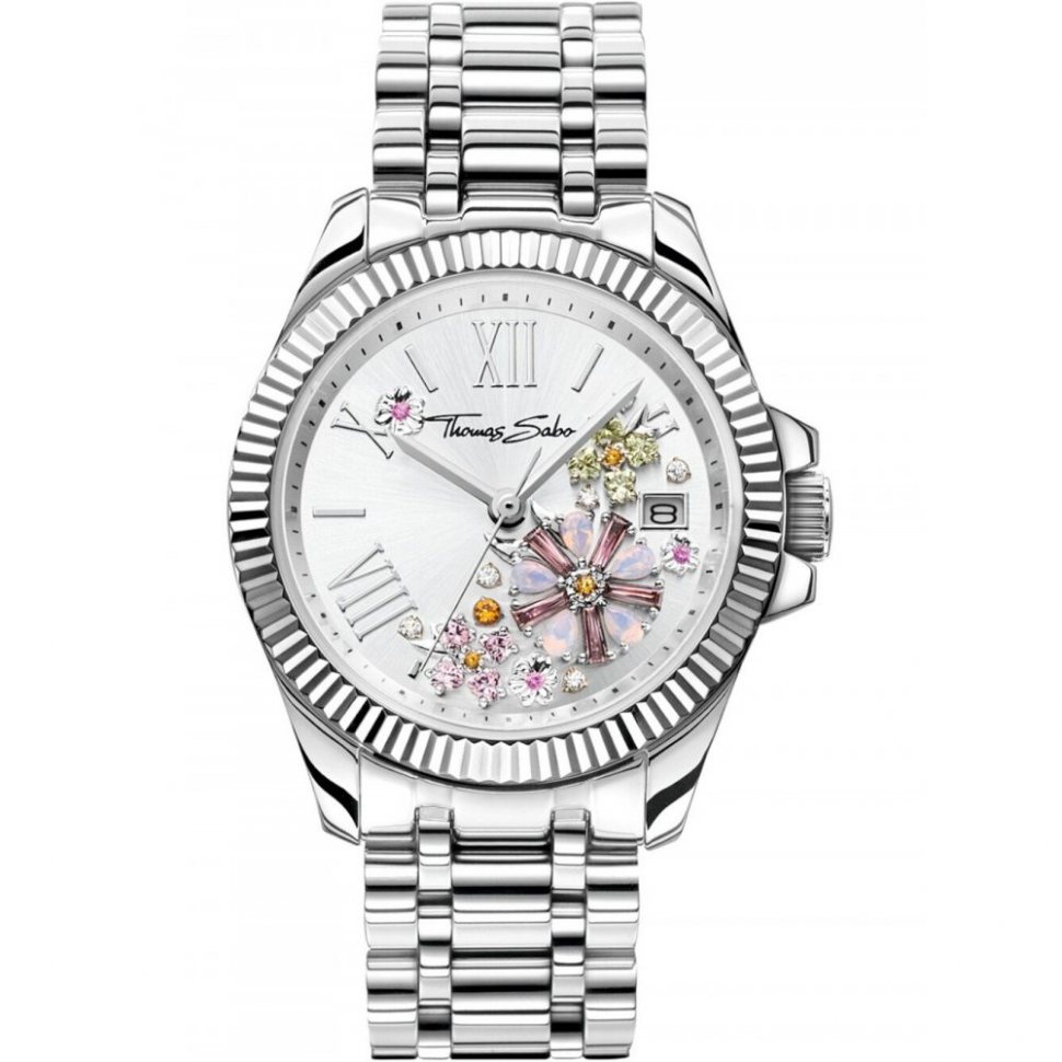 Thomas Sabo WA0381-201-201 Ladies Watch Flowers 33mm 5ATM 