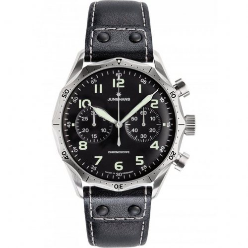 Junghans 27359000 Mens Watch Pilot Chronoscope 43mm 10ATM 