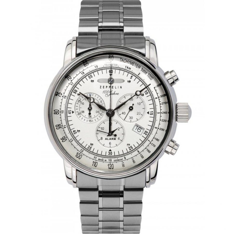 Zeppelin 7680MB-1 Herrenuhr Alarm Chronograph 100 Jahre 43mm 5ATM 