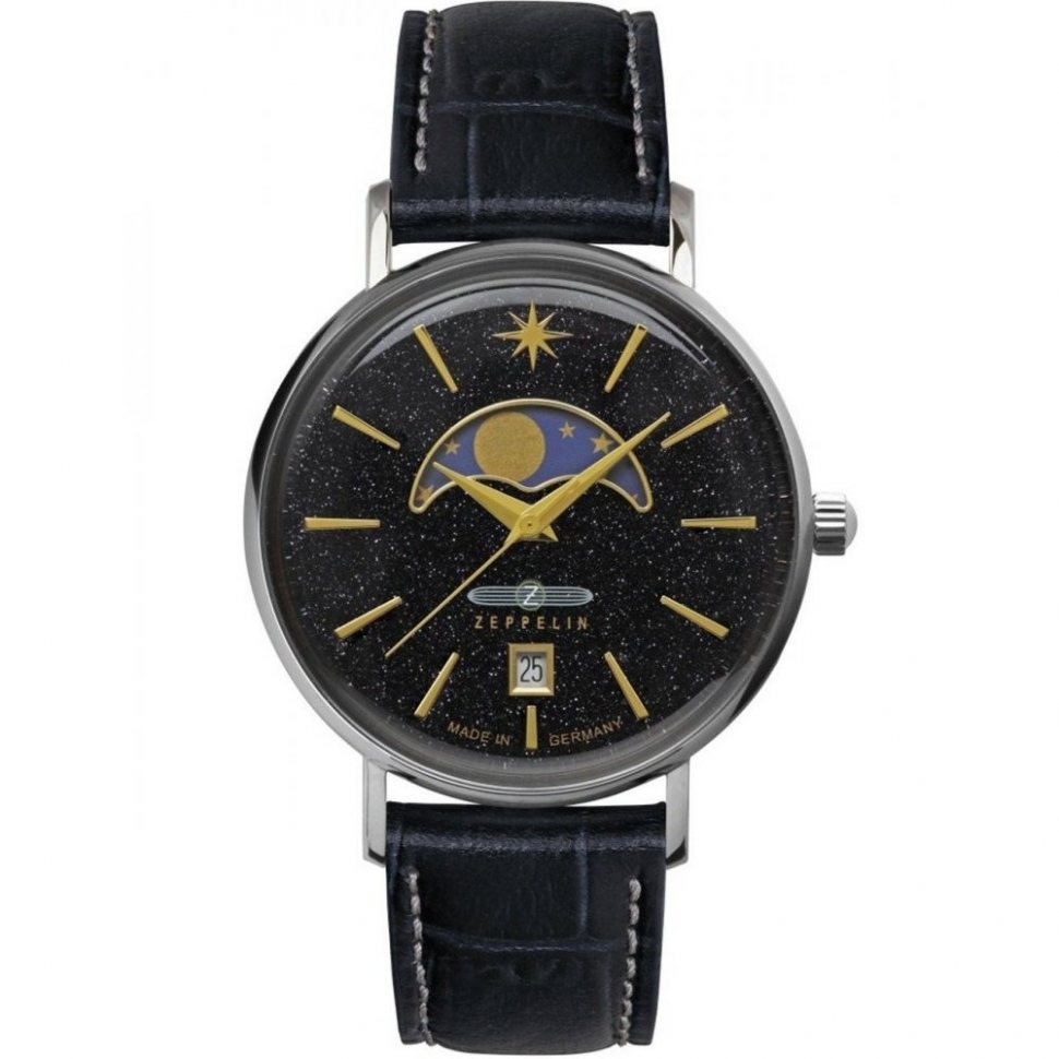 Zeppelin 8137-2 Ladies Watch Luna Moon Phase 36mm 5ATM 
