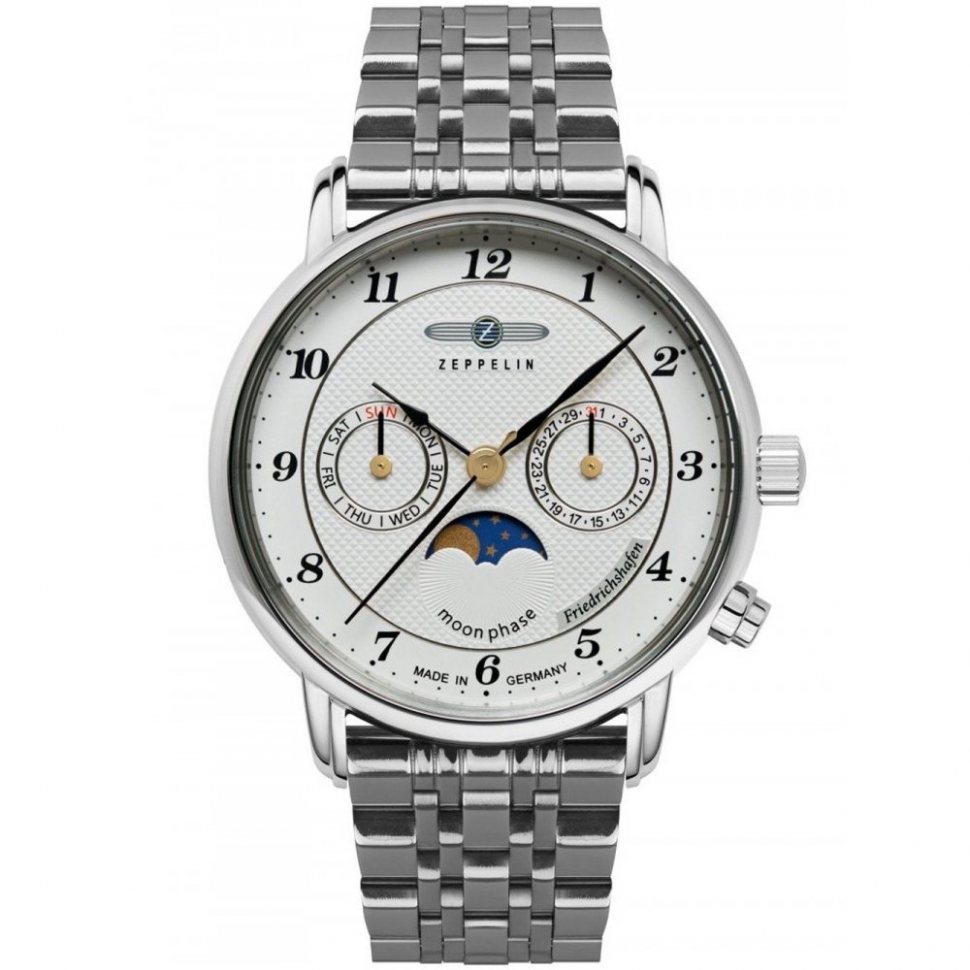 Zeppelin 8537M-1 Friedrichshafen Moon Phase 35mm 5ATM 