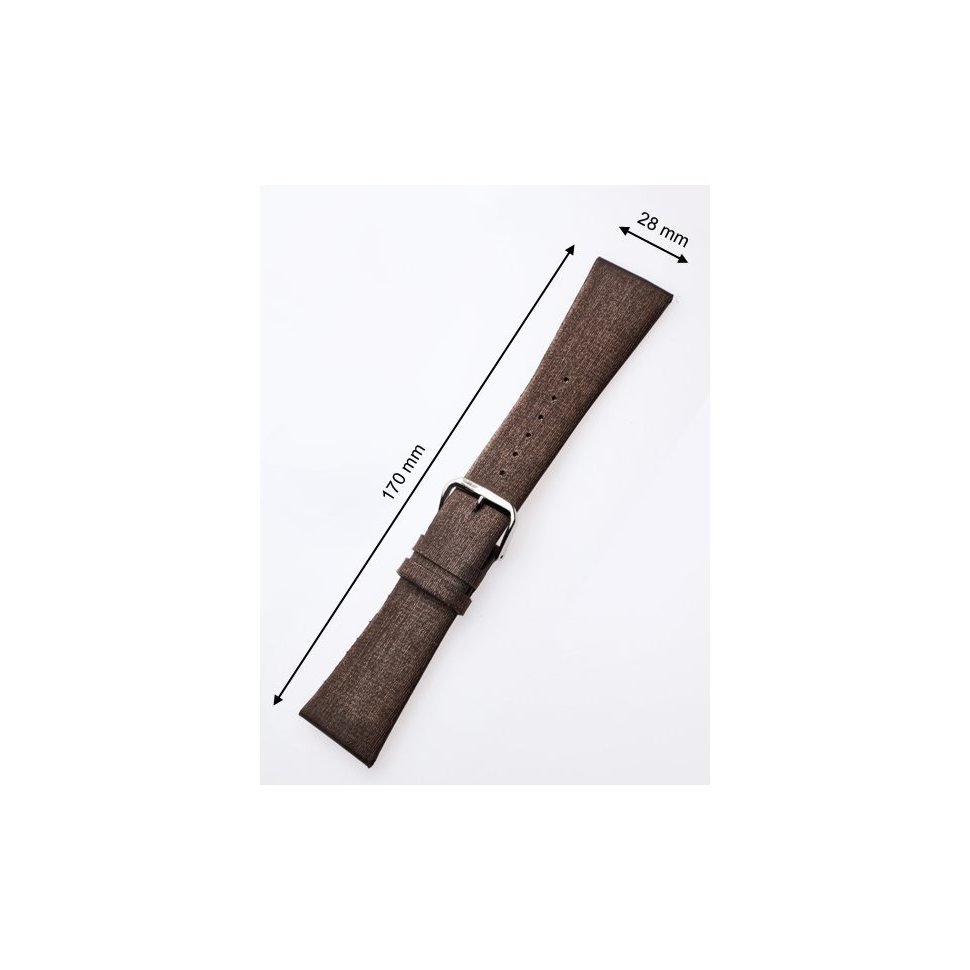 Perigaum Textile-leather-strap 28 x 170 mm Brown Silver Clasp