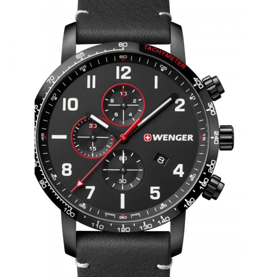 Wenger 01.1543.106 Attitude Chonograph Mens Watch Chronograph 44mm 10 ATM