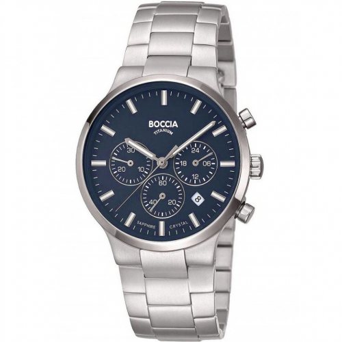Boccia 3746-02 men`s watch chronograph titanium 39mm 5ATM