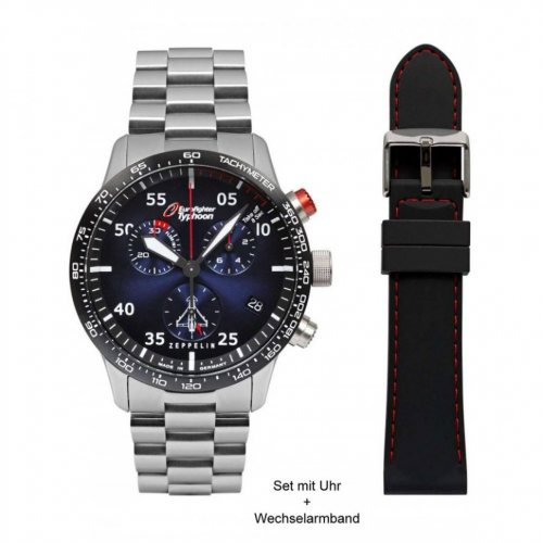 Zeppelin 7298M-3-Set Eurofighter Typhoon quartz 43mm 10ATM
