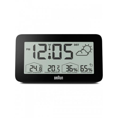 Braun BC13BP-DCF digital radio alarm clock w. weather station
