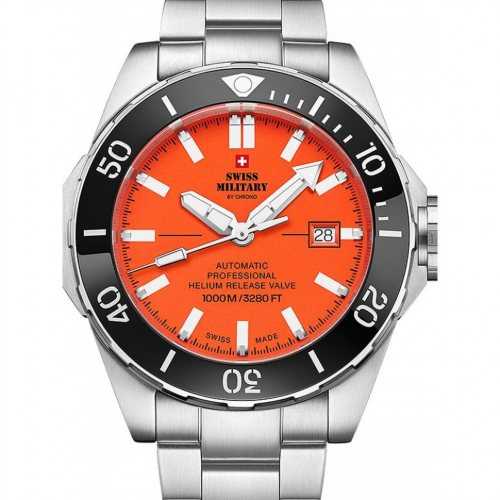 Swiss Military SMA34092.03 Automatic Diver Mens Watch 45mm 100ATM