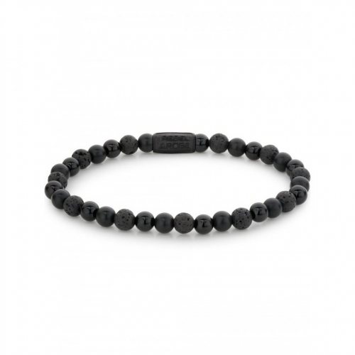 Rebel & Rose Bracelet Black Rocks RR-60088-B-M Unisex