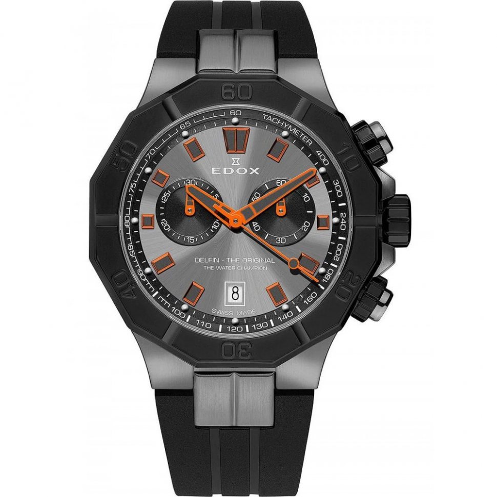 Edox 10113-37GNCA-GNO Delfin Chronograph Mens Watch 43mm 20ATM