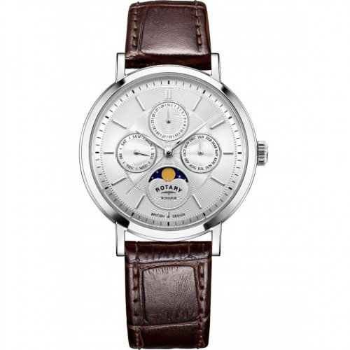 Rotary GS05425/06 Windsor Moon Phase Unisex Watch 38mm 5ATM