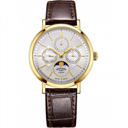 Rotary GS05428/06 Windsor Moon Phase Unisex Watch 38mm 5ATM