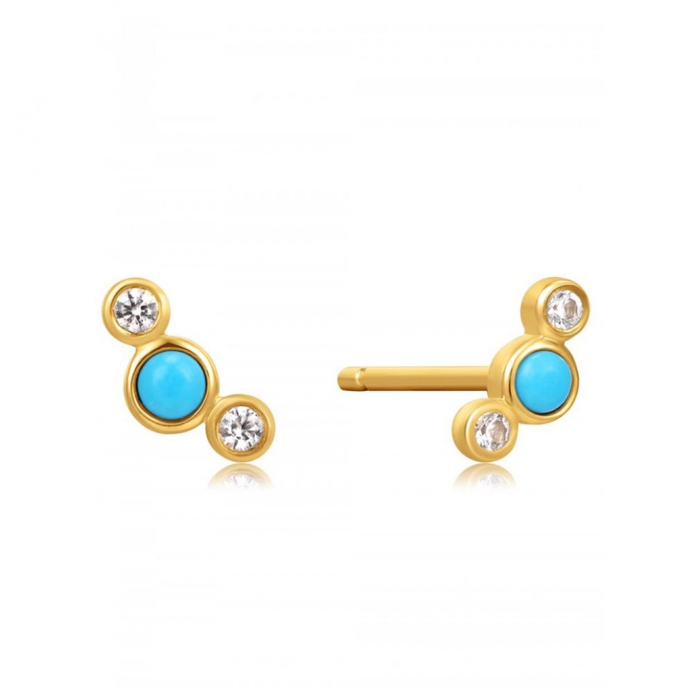 ANIA HAIE Ear Studs Terquoise & Sapphire Gold 14K EAU001-11YG
