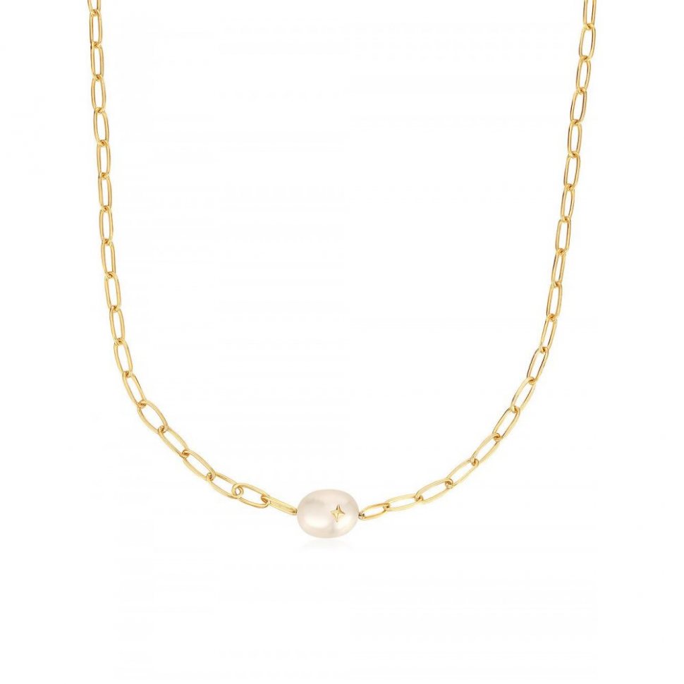 ANIA HAIE N043-05G Pearl Power Ladies Necklace, adjustable