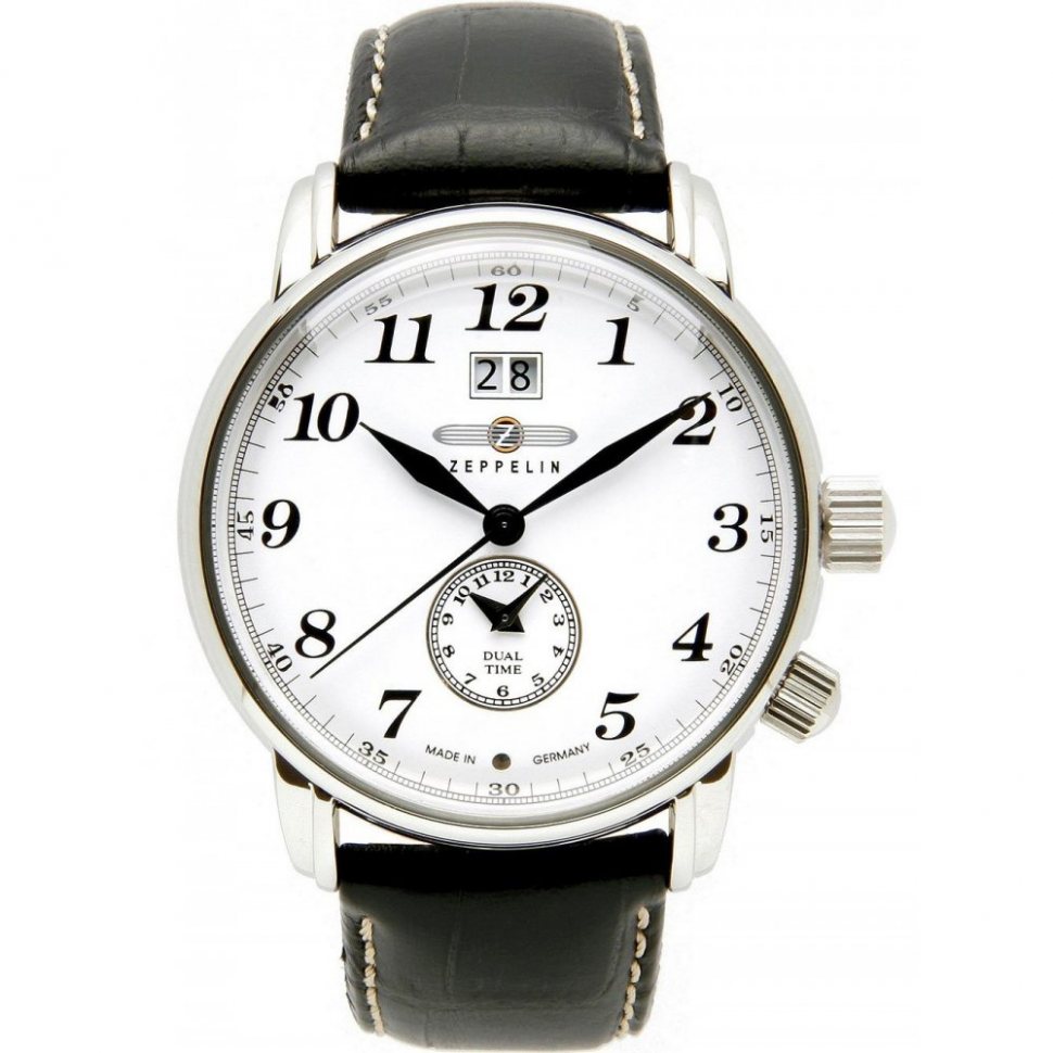 Zeppelin 7644-1 Graf Zeppelin LZ127 Dual Time 42mm 5ATM