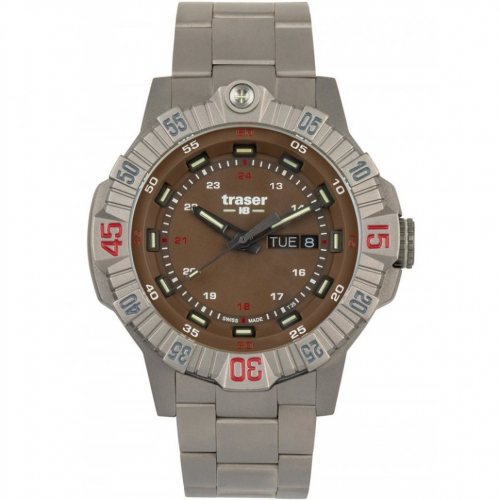 Traser H3 110668 Tactical Brown Titan Mens Watch 46mm 20ATM