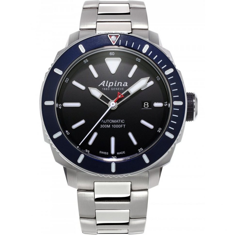 Alpina AL-525LBN4V6B Seastrong Diver Automatic Mens Watch 46mm 30ATM