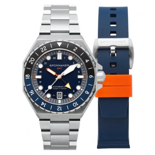 Spinnaker SP-5119-22 Dumas Automatic GMT Mens Watch 44mm 30ATM