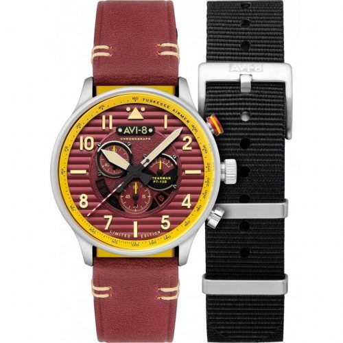 AVI-8 AV-4109-02 Mens Watch Flyboy Spirit of Tuskegee Limited Chrono 44mm 5ATM