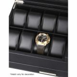 Rothenschild RS-LF8WB2V-BL Uhren-, und Accessoires-Box aus Kustleder [6 schwarz mit Schublade