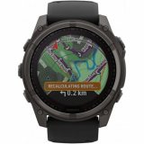 Garmin 010-02907-11 Mens Watch fenix 8 Solar Sapphire crystal silicone strap 51mm 10ATM