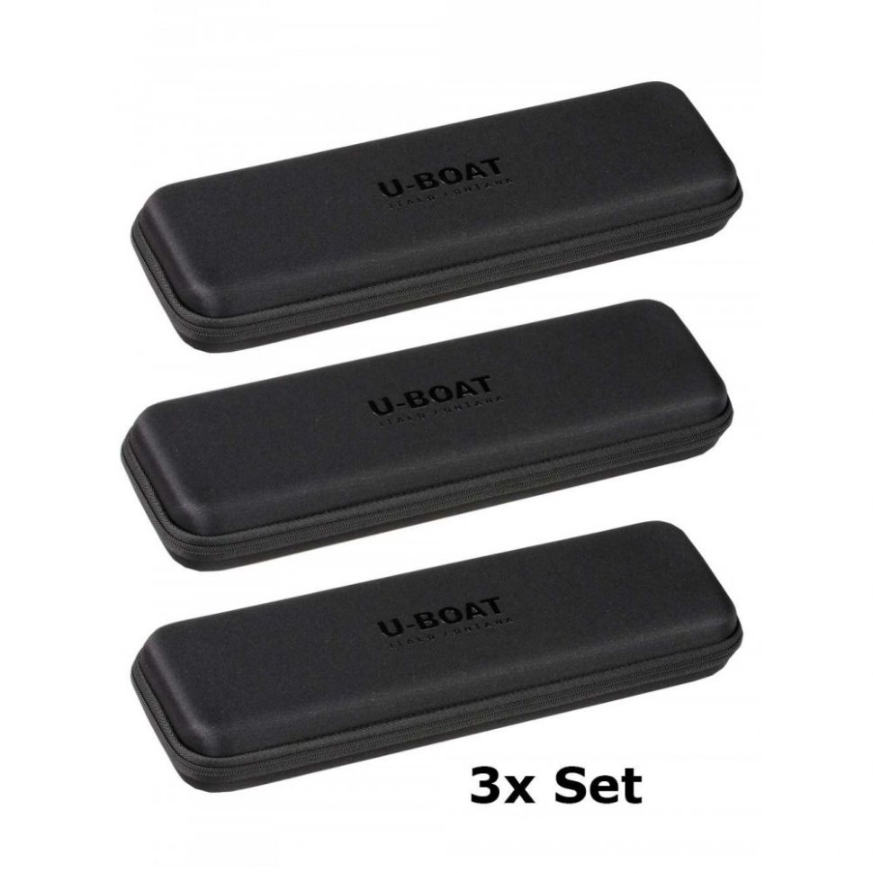 U-Boat 43594 schwarzes 3er Set Armbanduhren Reiseetui