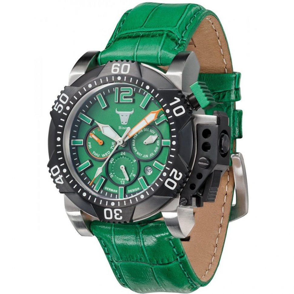 Carl von Zeyten BI0005GR Herrenuhr Bison 5 Automatik Limited Edition 45mm 10ATM 